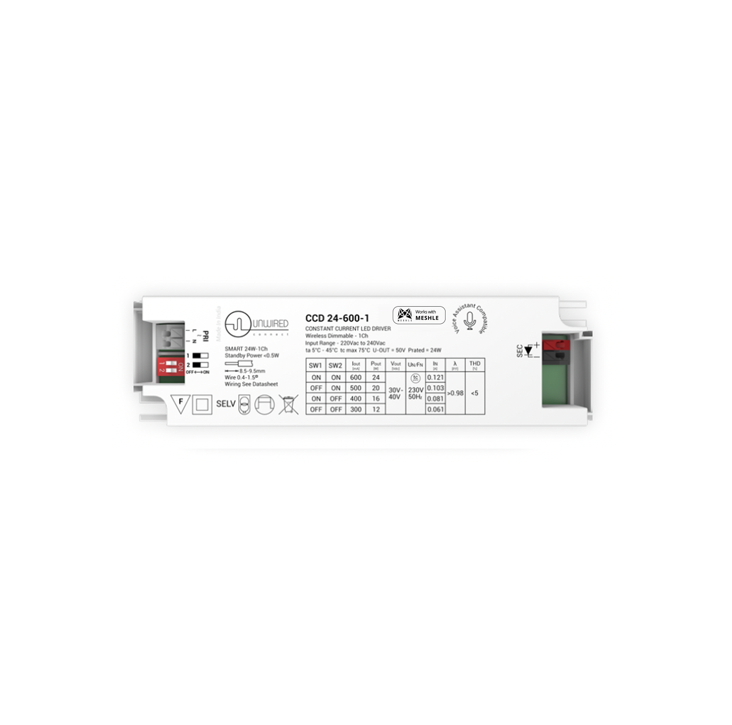 Constant Current LED Driver 9-24W