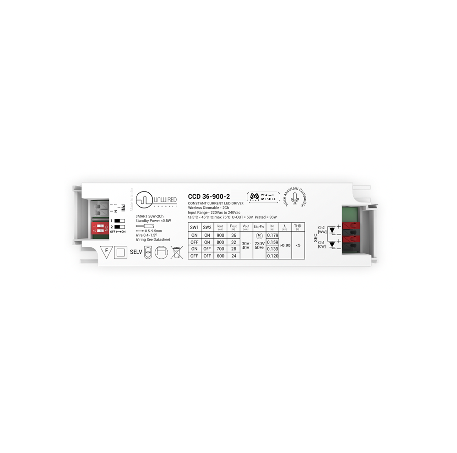 Constant Current CCT LED Driver 18-36W