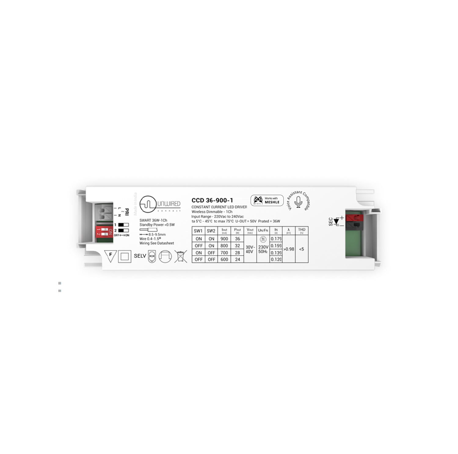 Constant Current LED Driver 18-36W